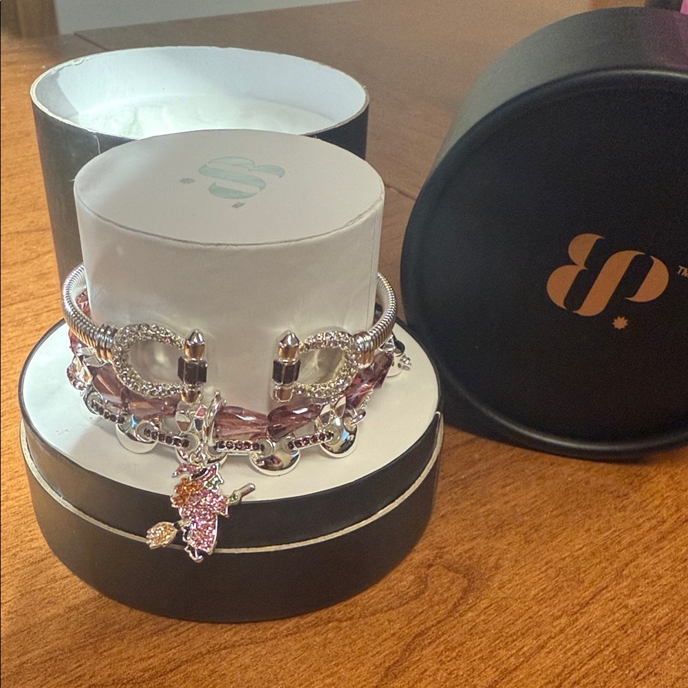 Witch please!! Chic Silver and Pink Charm Bracelet